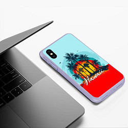 Чехол iPhone XS Max матовый HAWAII 6, цвет: 3D-светло-сиреневый — фото 2