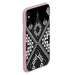 Чехол iPhone XS Max матовый Индейские мотивы, цвет: 3D-розовый — фото 2