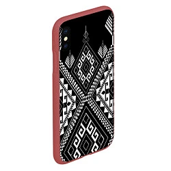 Чехол iPhone XS Max матовый Индейские мотивы, цвет: 3D-красный — фото 2