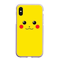 Чехол iPhone XS Max матовый Happy Pikachu, цвет: 3D-светло-сиреневый