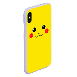 Чехол iPhone XS Max матовый Happy Pikachu, цвет: 3D-светло-сиреневый — фото 2