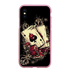 Чехол iPhone XS Max матовый Карты дьявола, цвет: 3D-розовый
