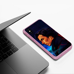 Чехол iPhone XS Max матовый Шерлок, цвет: 3D-розовый — фото 2