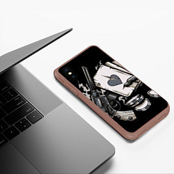 Чехол iPhone XS Max матовый Смертельная игра, цвет: 3D-коричневый — фото 2