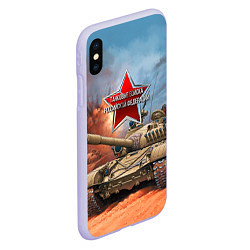 Чехол iPhone XS Max матовый Танковые войска РФ, цвет: 3D-светло-сиреневый — фото 2