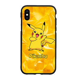 Чехол iPhone XS Max матовый Pikachu, цвет: 3D-черный