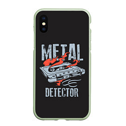 Чехол iPhone XS Max матовый Metal Detector, цвет: 3D-салатовый