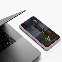 Чехол iPhone XS Max матовый Vikings: Floki, цвет: 3D-сиреневый — фото 2