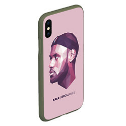 Чехол iPhone XS Max матовый LeBron James: Poly Violet, цвет: 3D-темно-зеленый — фото 2