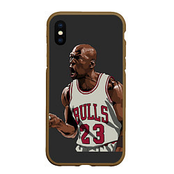 Чехол iPhone XS Max матовый Bulls 23: Jordan, цвет: 3D-коричневый
