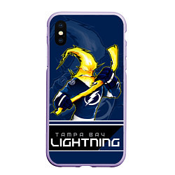 Чехол iPhone XS Max матовый Bay Lightning, цвет: 3D-светло-сиреневый