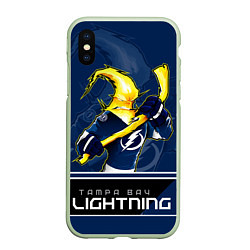 Чехол iPhone XS Max матовый Bay Lightning, цвет: 3D-салатовый