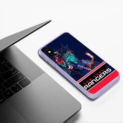 Чехол iPhone XS Max матовый New York Rangers, цвет: 3D-светло-сиреневый — фото 2