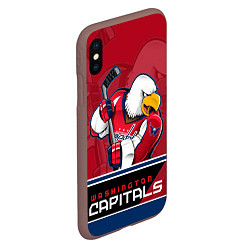 Чехол iPhone XS Max матовый Washington Capitals, цвет: 3D-коричневый — фото 2