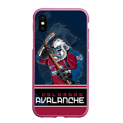 Чехол iPhone XS Max матовый Colorado Avalanche, цвет: 3D-малиновый