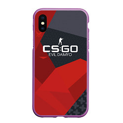 Чехол iPhone XS Max матовый CS:GO Evil Daimyo style, цвет: 3D-фиолетовый