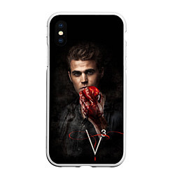 Чехол iPhone XS Max матовый Stefan Salvatore V3, цвет: 3D-белый