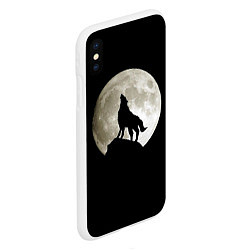 Чехол iPhone XS Max матовый Moon Wolf, цвет: 3D-белый — фото 2