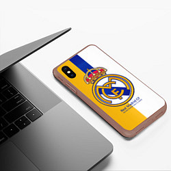 Чехол iPhone XS Max матовый Real Madrid CF, цвет: 3D-коричневый — фото 2