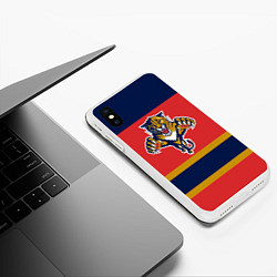 Чехол iPhone XS Max матовый Florida Panthers, цвет: 3D-белый — фото 2