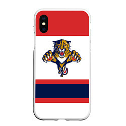 Чехол iPhone XS Max матовый Florida Panthers, цвет: 3D-белый