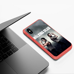 Чехол iPhone XS Max матовый Walking Duet, цвет: 3D-красный — фото 2