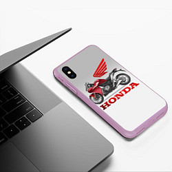 Чехол iPhone XS Max матовый Honda 2, цвет: 3D-сиреневый — фото 2