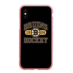 Чехол iPhone XS Max матовый Boston Bruins: Est.1924, цвет: 3D-баблгам