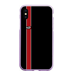 Чехол iPhone XS Max матовый Mass Effect N7, цвет: 3D-сиреневый