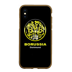 Чехол iPhone XS Max матовый Borussia Dortmund, цвет: 3D-коричневый