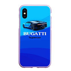 Чехол iPhone XS Max матовый Bugatti hypercar, цвет: 3D-сиреневый