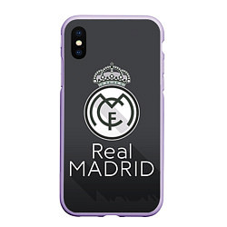 Чехол iPhone XS Max матовый Real Madrid, цвет: 3D-светло-сиреневый