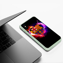 Чехол iPhone XS Max матовый Barcelona7, цвет: 3D-салатовый — фото 2