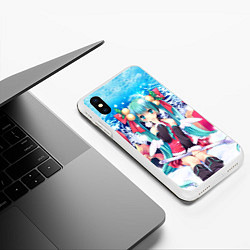 Чехол iPhone XS Max матовый Мику с подарками, цвет: 3D-белый — фото 2