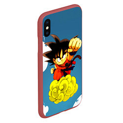 Чехол iPhone XS Max матовый Small Goku, цвет: 3D-красный — фото 2