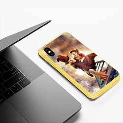 Чехол iPhone XS Max матовый Winter Dr Who, цвет: 3D-желтый — фото 2