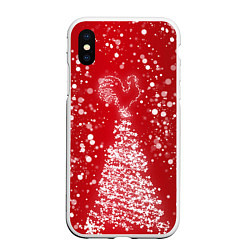 Чехол iPhone XS Max матовый Елка и снег