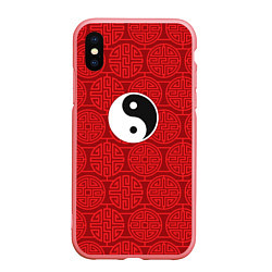 Чехол iPhone XS Max матовый Yin Yang, цвет: 3D-баблгам