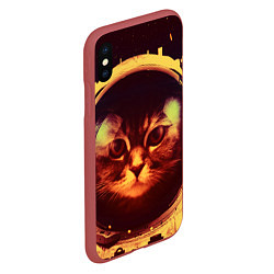 Чехол iPhone XS Max матовый Кот космонавт, цвет: 3D-красный — фото 2