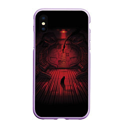 Чехол iPhone XS Max матовый Alien: Space Ship, цвет: 3D-сиреневый