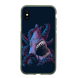 Чехол iPhone XS Max матовый Underwater Fight, цвет: 3D-темно-зеленый
