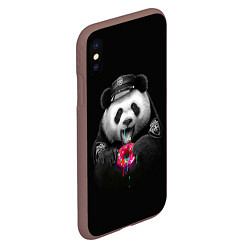 Чехол iPhone XS Max матовый Donut Panda, цвет: 3D-коричневый — фото 2