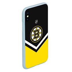 Чехол iPhone XS Max матовый NHL: Boston Bruins, цвет: 3D-голубой — фото 2