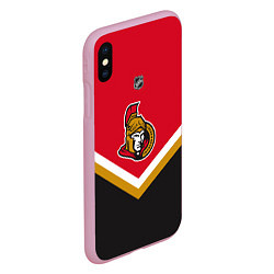 Чехол iPhone XS Max матовый NHL: Ottawa Senators, цвет: 3D-розовый — фото 2