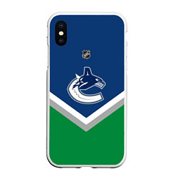 Чехол iPhone XS Max матовый NHL: Vancouver Canucks, цвет: 3D-белый