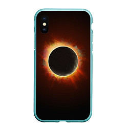 Чехол iPhone XS Max матовый Солнечное затмение, цвет: 3D-мятный