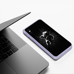 Чехол iPhone XS Max матовый Космическое прикосновение, цвет: 3D-светло-сиреневый — фото 2