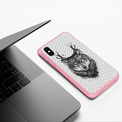 Чехол iPhone XS Max матовый Рогатый волк, цвет: 3D-баблгам — фото 2