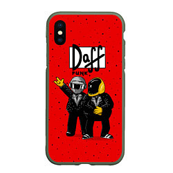 Чехол iPhone XS Max матовый Daff Punk, цвет: 3D-темно-зеленый