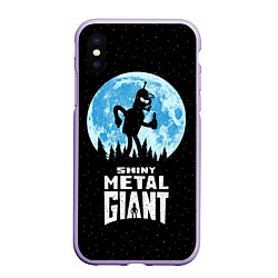 Чехол iPhone XS Max матовый Bender Metal Giant, цвет: 3D-светло-сиреневый